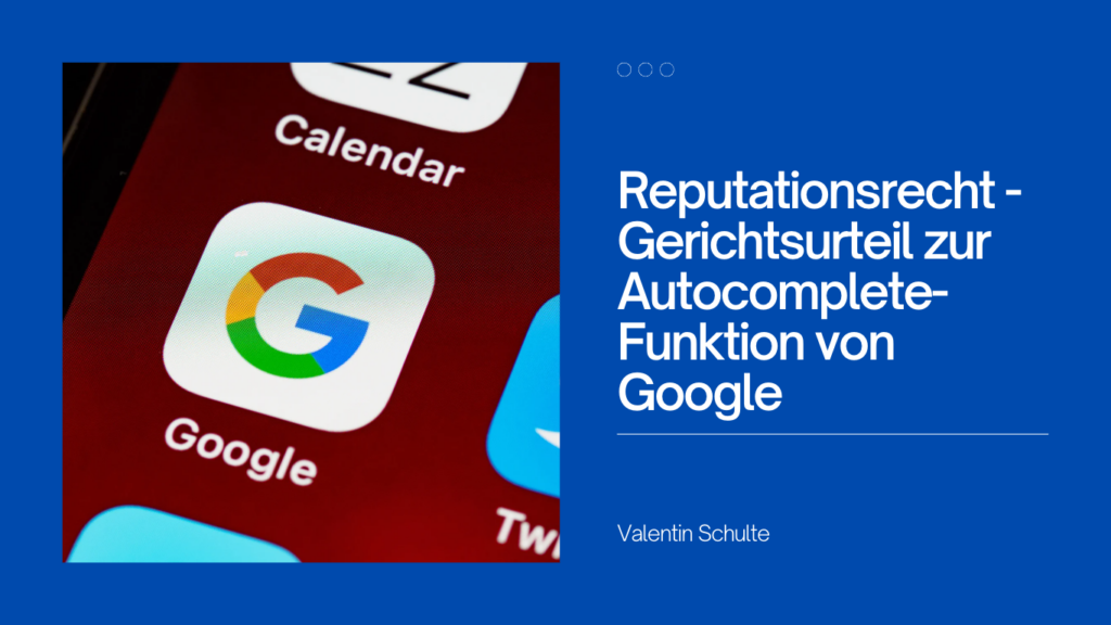 Dr. Schulte - Google Autocomplete Funktion