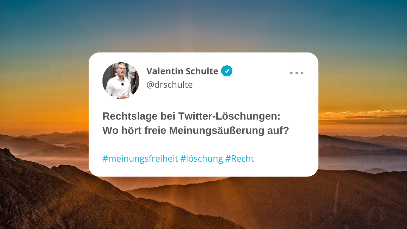Dr Thomas Schulte - Twitter-Löschung