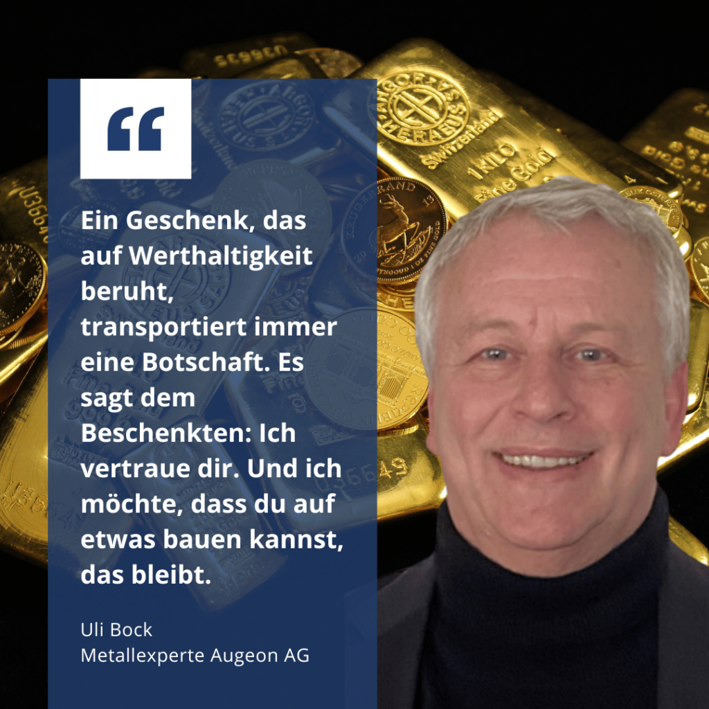 Ein Geschenk mit Werthaltigkeit - Uli Bock