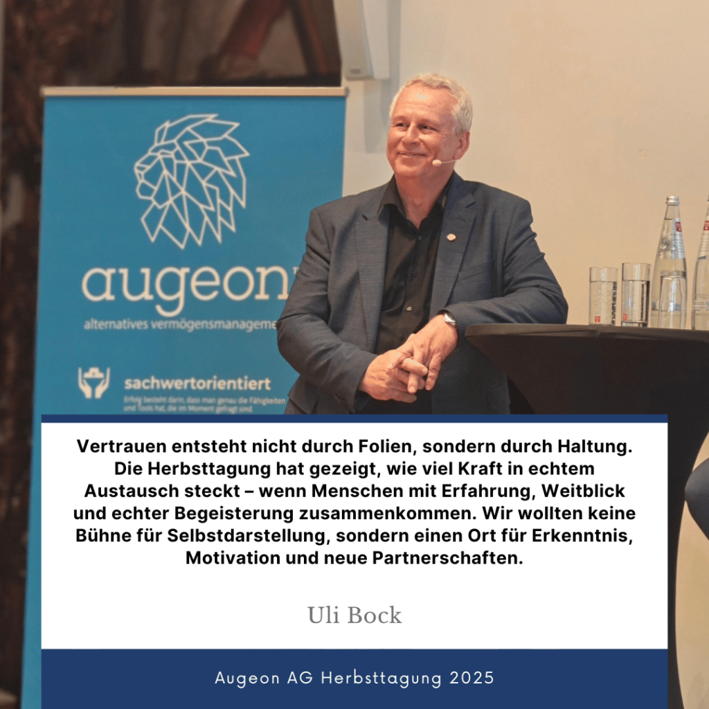 Vertrauen durch die Herbsttagung 2025 der Augeon AG - Uli Bock