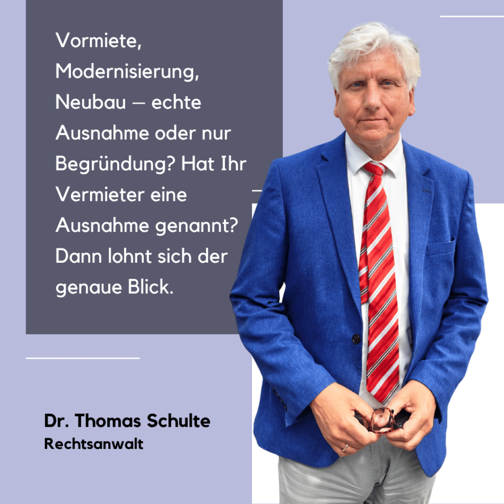 Modernisierung Neubau Mietprüfung - Dr Thomas Schulte